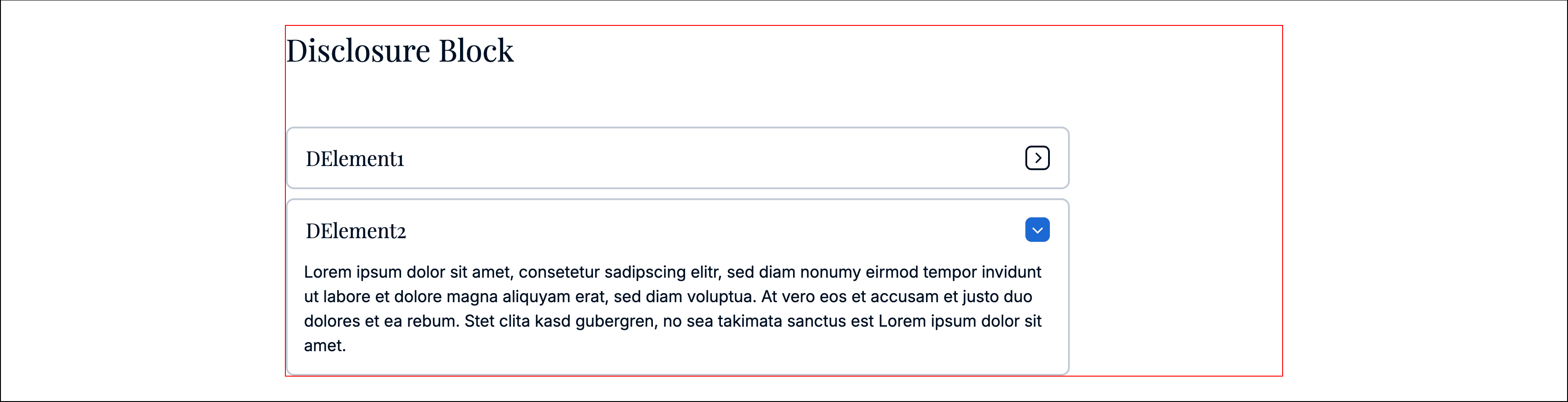 Disclosure block preview