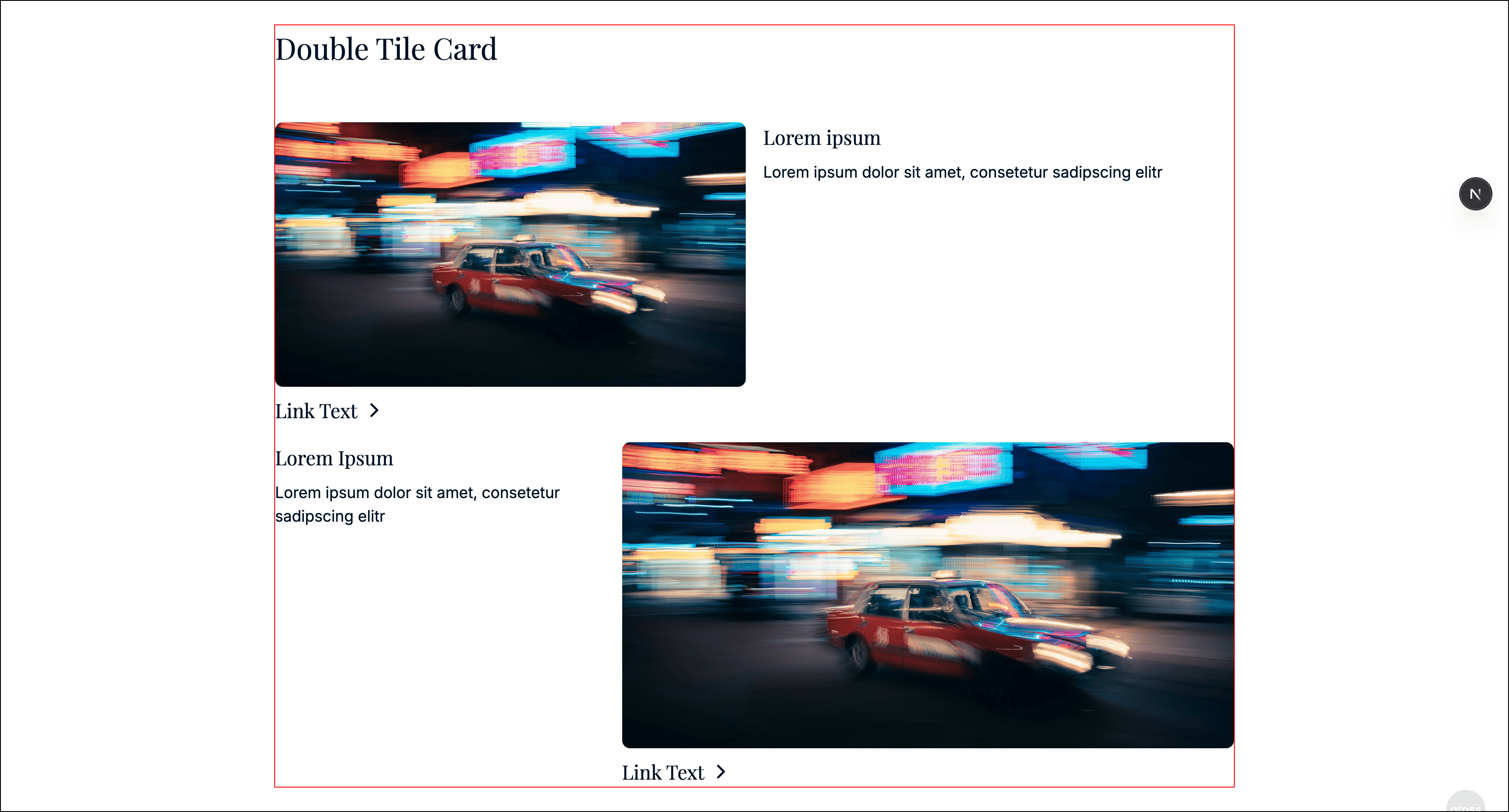 Double tile card preview
