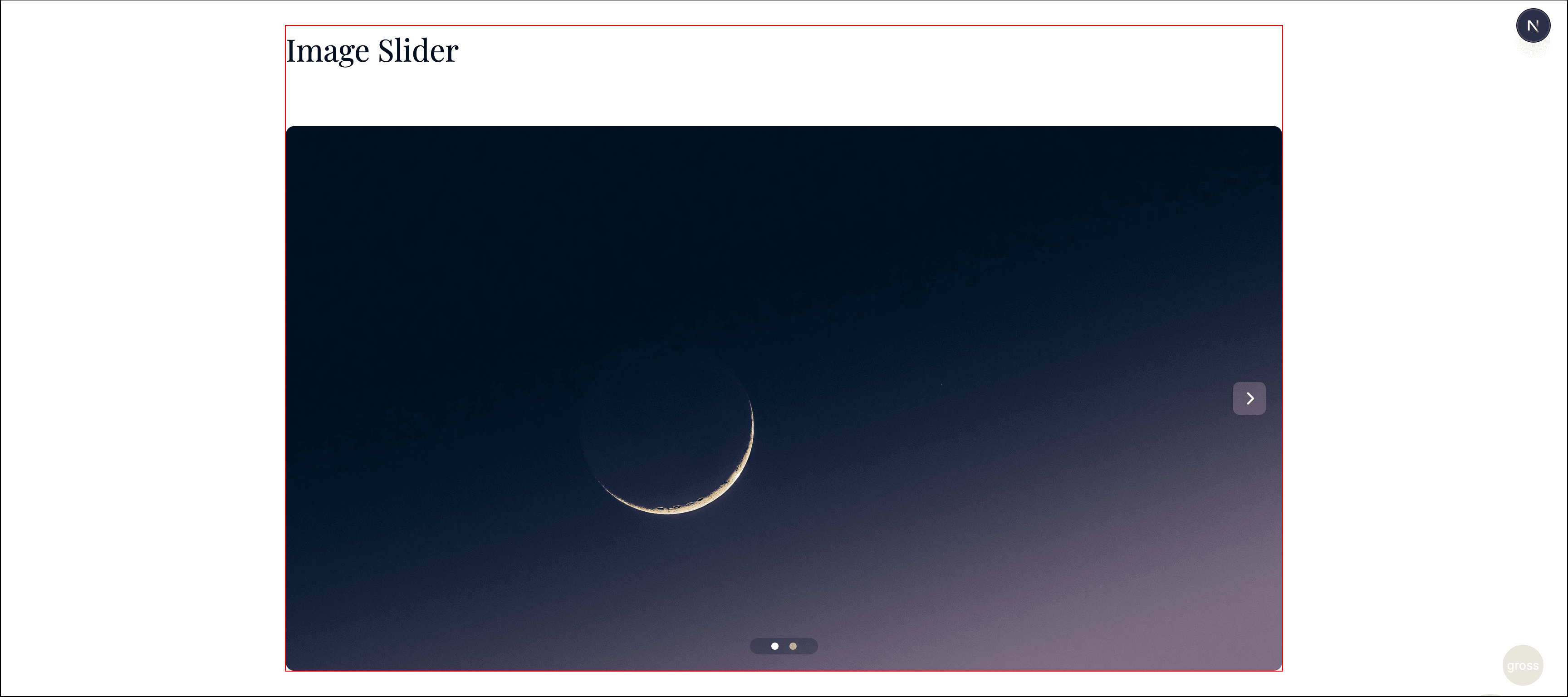 Image slider preview