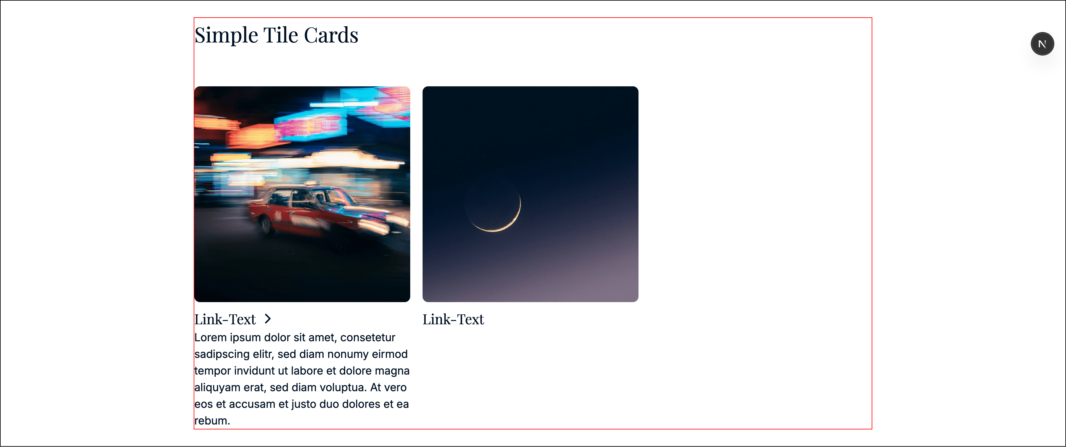 Simple tile cards banner preview